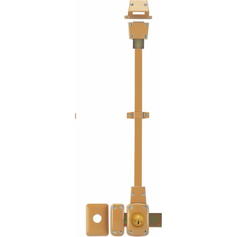 THIRARD - Verrou double entrée Mirage 6 pour porte d'entrée, cyl. 45mm, tringle 2 pts en acier, haut, gauche, 3 clés, bronze - THIRARD