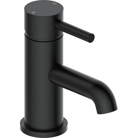 Signature Sail Basin Mixer Tap Single Handle with Click Clack Waste - Matt Black