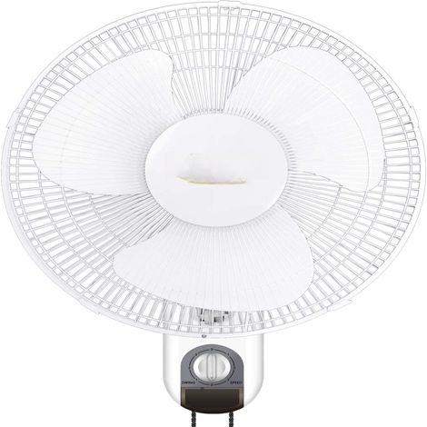 Ventilateur mural Simple Deluxe pour la maison, 40 cm (16 pouces), inclinaison réglable à 90°, 3 vitesses, 1 unité, blanc (1/5)