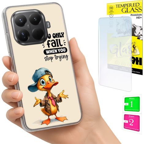 Funda para Xiaomi 15T Pro Photo, cubierta trasera con diseño de pato y cristal 9H. (1/5)