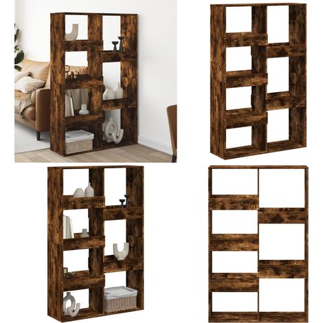 vidaXL Raumteiler Räuchereiche 100x33x155,5 cm Holzwerkstoff (1/5)