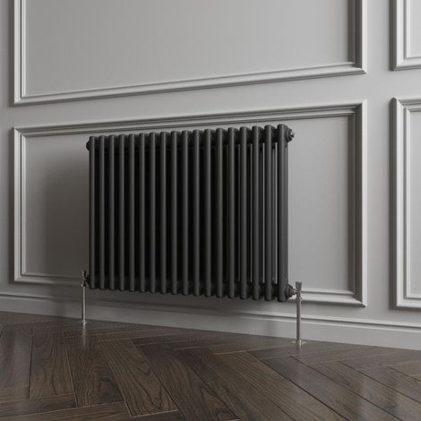 Biubiubath Traditional Cast Iron Style Radiator Horizontal 2 Column Black 600x830mm
