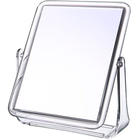 Miroir de maquillage rotatif à 360°, miroir de maquillage de bureau double face, miroir de table pliable