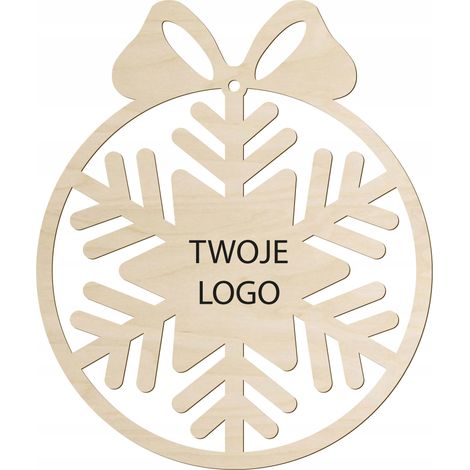 Un adorno corporativo con su propio logotipo. Un colgante de árbol de Navidad. Un copo de nieve. (1/4)