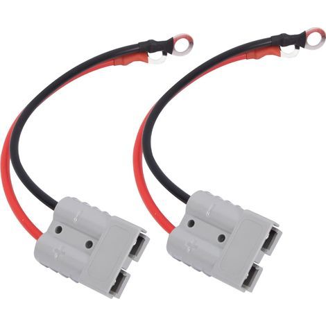 Lot de 2 connecteurs de batterie 50 A 600 V à déconnexion rapide avec joint torique 10 AWG pour camping-car, tracteur, chariot élévateur (1/5)