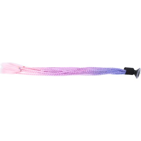 Casque moto perruque dreadlocks colorées - Bleu, violet, rose avec attache ventouse (1/5)