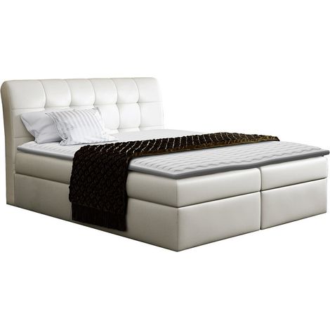 Lit boxspring Campania, Soft 033, Unique, Continental, 120x200, Faux cuir, Disponible, 120x217x123cm (1/5)