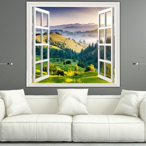 Wandbehang „Böhmische Berge, grünes Gras“, Wandteppich, Bettwäsche, Wandbehang (150 x 130 cm) (1/5)
