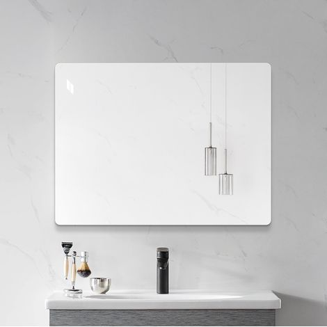 Espejo de pared sin marco 100 x 75 cm, vidrio plateado 5 mm, horizontal o vertical OKMYHOME (1/5)