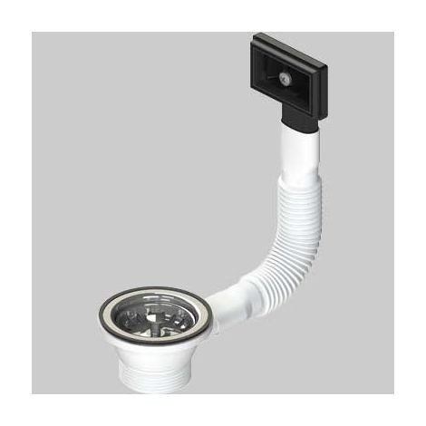 Piletta per Lavelli INOX e Sintetici con Troppo Pieno Rettangolare e Tappo