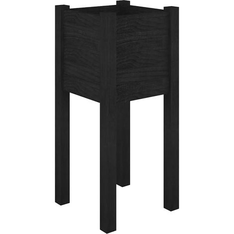 Maison Exclusive - Pflanzkübel Schwarz 31x31x70 cm Massivholz Kie (1/5)