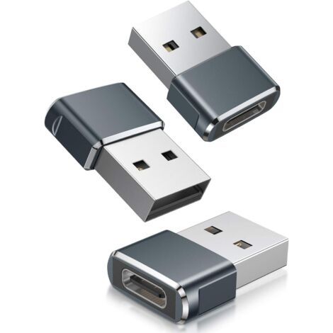 Adaptateur USB vers USB C 3 Pack,Type C Femelle USB A Mâle Convertisseur Chargeur (1/5)
