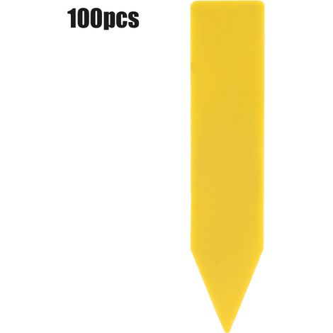 100 pièces en plastique fleur plante nom jardinage piquet étiquette marqueur (jaune) (1/5)