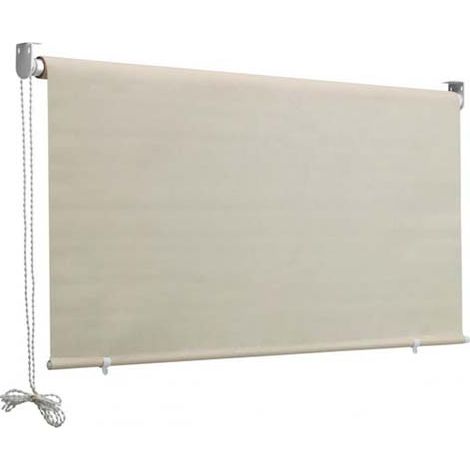 Tenda da sole 150x250 cm con catenella da esterno tinta unita beige a caduta avvolgibile