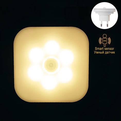 Veilleuse sans fil à brancher (lumière chaude) avec détecteur de mouvement, veilleuse LED