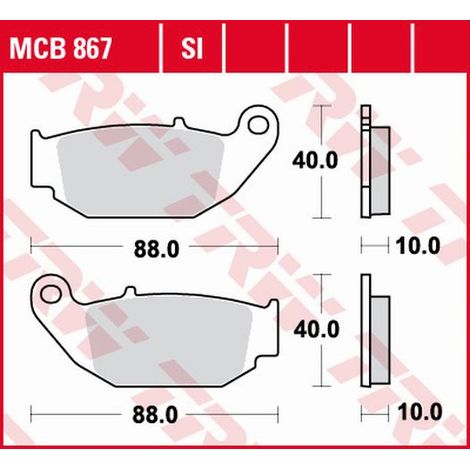 Pastillas de freno TRW ZF KH629 orgánicas para Honda CB 125 R / 300 R 18-, CRF 250 L 13-17, Suzuki GSX-R / S 18-, traseras.
