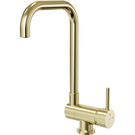 Essebagno Oslo Spültischmischer gold gebürstet klappbar speziell Fenster