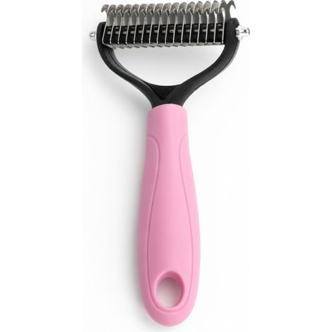 Brosse démêlante double face pour animaux rose grand démêlant 10 pc (1/5)