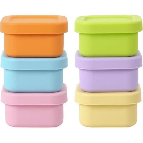(Coloré)Moule Silicone Bebe de 100ml,Bac Congelation Repas Bebe Réutilisable avec Couvercle Étanche,Micro-Ondes,Congélateur et Lave-vaisselle (1/4)
