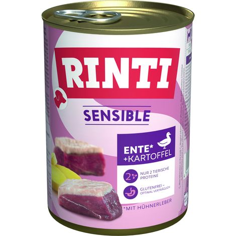 Rinti Sensible Hundenassfutter Adult getreidefrei 400 g Ente & Kartoffel