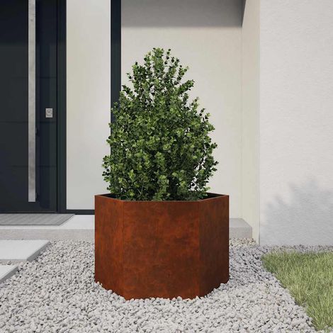 Jardinière Rouillé 60x60x45 cm Acier corten (1/5)