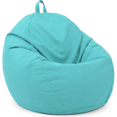 Pouf poire XL d'extérieur - 110x120 cm - Bleu Caraïbes (1/5)