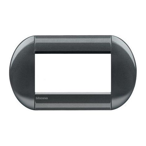 BTICINO Placca Tonda 4 Moduli Livinglight Acciao  Scuro