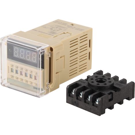 110V AC DH48S S 0.1s99h Cycle Control Digital Display Time Relay with Base (1/5)
