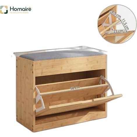Natürliches Bücherregal mit Regalen aus Naturholz 63 x 29 x 48 cm HOMAIRE (1/5)