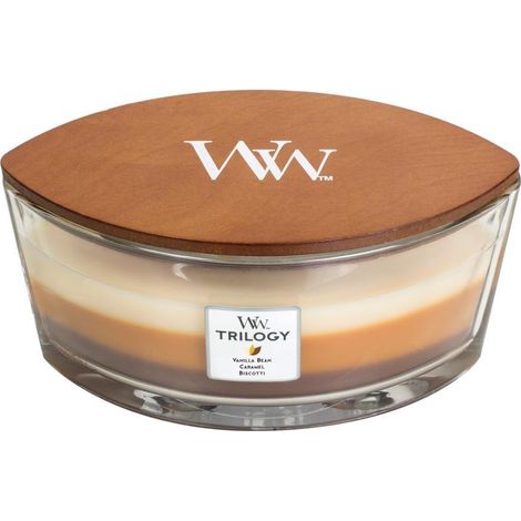 Cafe Sweets Woodwick Hearthwick Trilogy - vela aromática con mecha de madera (1/2)
