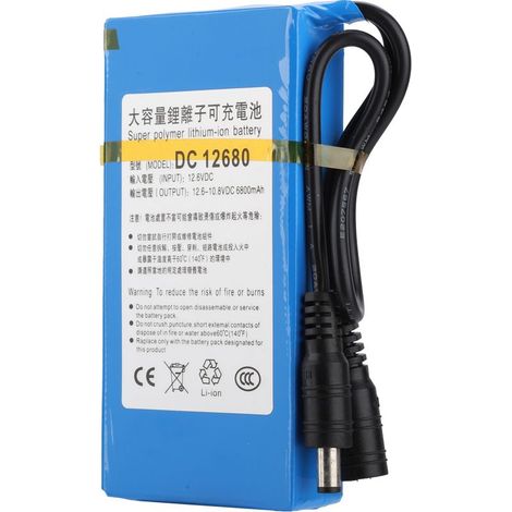 Batterie polymère lithium 6800mAh haute capacité avec interrupteur intégré - Chargeur 110-240V prise UE (1/5)