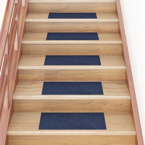 Lot de 15 Tapis d'escalier autocollants Rectangulaire - Tapis de marche pour Enfants, Aînés et Animaux 60x25cm Bleu BV253871 - BonneVie (1/5)