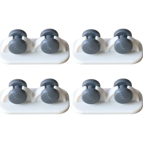 BRAVIX 8 Pièces Mini Roulettes Auto-Adhésives Petit Roulettes Collant Plastique pour Meubles Bacs Chariot Table Pouf Stockage Conteneur  (Blanc, Roue à Sens Unique)