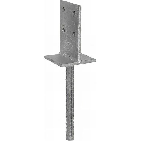 Pied de poteau en âme zingué à ancrer - 70 x 130 x 8 mm (1/5)