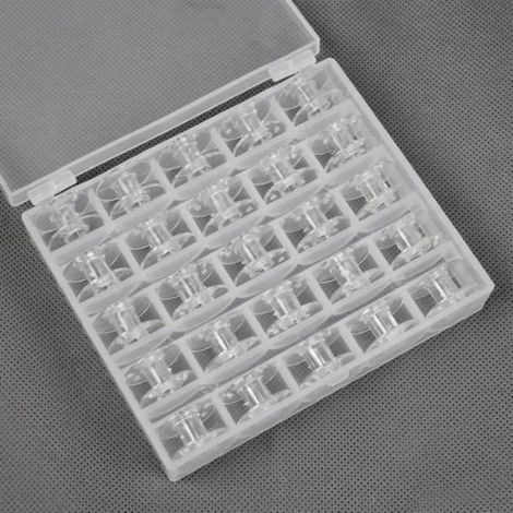 Bobine Plastique - 20 x 11 mm - Pour Machine À Coudre - Transparent - Lot De 25 Pièces (1/2)
