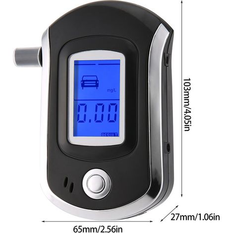 Alcootest testeur d'alcool numérique LCD rétro-éclairage affichage respiration alerte sonore avec 20 embouts (1/5)