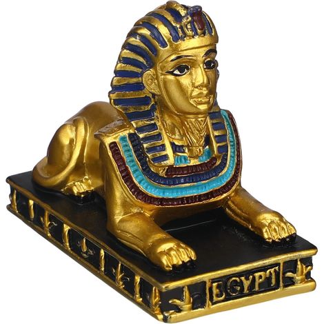 Ornement de Bureau Sphinx en Résine Noir et Or, Décoration de Table Créative et Élégante, Accessoire Photo pour Fêtes du Nouvel an (1/5)
