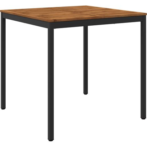 vidaXL Mesa de Bar para Jardín Natural y negro 110 x 108,5 x 105 cm (1/2)