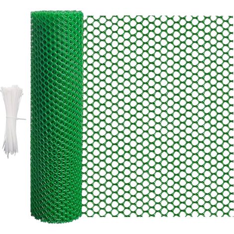 Rollo de malla metálica de 5 m x 40 cm, valla de plástico multiusos, malla metálica recortable para animales, color verde.