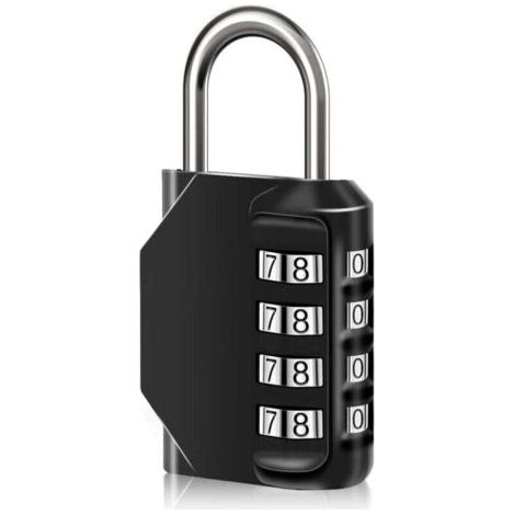 1 cadenas à combinaison étanche à 4 chiffres avec code numérique, serrure à combinaison en alliage de zinc pour porte, boîte à outils, écoles, gymnase, clôtures, armoire à roulettes et