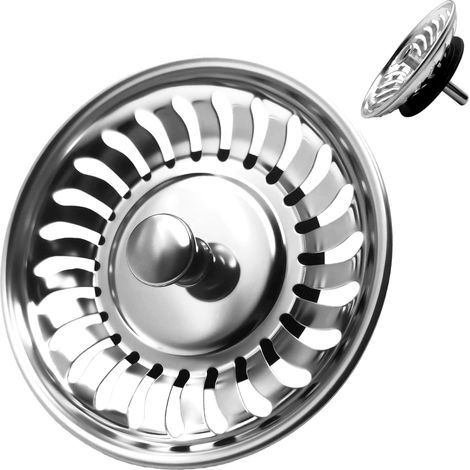 Stück Ø 78 mm Küchenspülenstöpsel, Universal-Spülensieb, Edelstahl-Spülensiebstöpsel, passend für Spülen mit 78–80 mm Durchmesser, Küchenspülenzubehör (1/5)