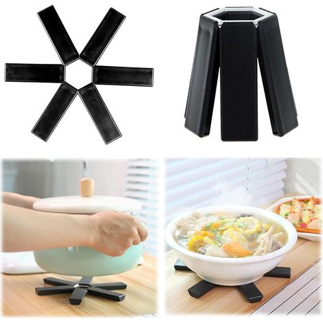 Sous-tapis isolant thermique pliable, dessous de plat antidérapant pliable, coussin de table extensible et compact pour casseroles (1/5)