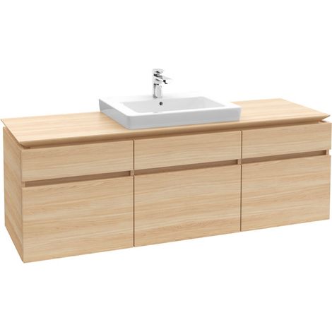 Villeroy & Boch Legato Mobiletto B25400, 1600x550x500mm, lavabo centrale, colorazione: Bianco Lucido - B25400DH (1/3)