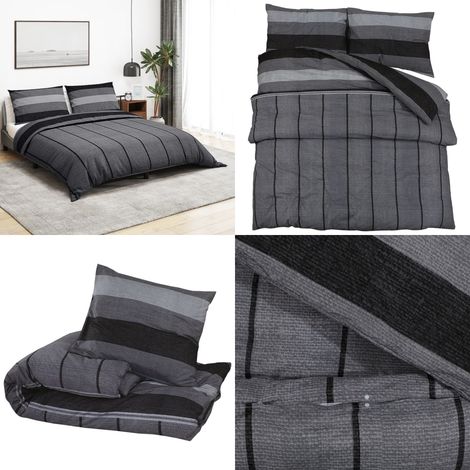 Ensemble de housse de couette gris foncé 260x240 cm Coton - Housses De Couette - Literie - Drap Housse - Linge De Lit - Coton - Home & Living (1/5)