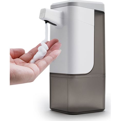 Distributeur de savon fixation murale 600 ml, détecteur de mouvement automatique infrarouge, sans contact pour maison cuisine toilettes bureau hôtel (1/5)