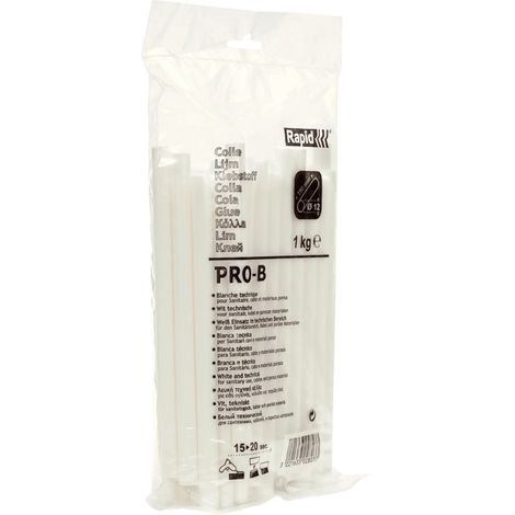 RAPID - Colle - Profesionnelle - PRO B Ø12mm - Spécialisée Blanche universelle 1kg - Haute teneur résine - Toutes applications, métal, plastique, bois, matériaux poreux, ect - Sachet - (40302803)
