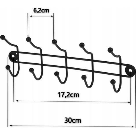 Cintre mural 30x11cm noir (1/2)