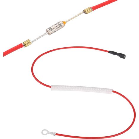 Fusible Thermique Universel Pour Cuiseur À Riz, 152°C 10A 250V Fusible Thermique Métallique Avec Borne Et Borne À Anneau Gainage En Fibre De Verre Pour Pièce De Réparation (1/5)