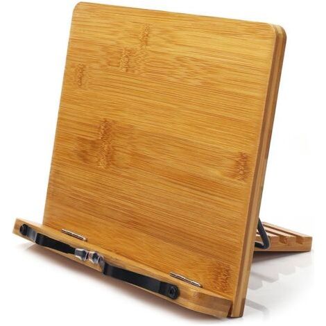 Ahlsen Support de lecture pliable réglable en bois/support de livre/support de livre de cuisine/support de livre de cuisine/repose-livre/support de livre/support de livre en bambou ， 28 21CM (1/5)