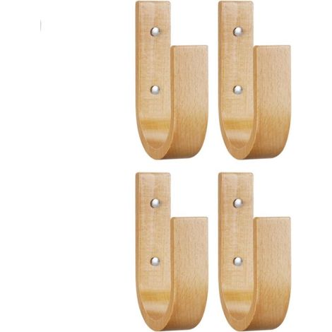 Crochet de rideau - Lot de 4 - Attache-rideaux - Support de rideau - Crochet - Pince à rideau - Tringle à rideau - Crochet de rideau en forme de U - Crochet mural - Support de rideau - Rideaux de Ride (1/5)